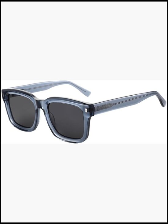 Polarized Square Sunglasses with UV400 Protection, Acetate Frame